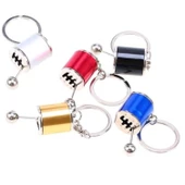 BUFFER® Hareketli Araba Vites Anahtarlık Altı Hız Manuel Vites Dişli Shifter Topuzu Metal Anahtarlık - 5