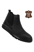 Bulldozer Buldozer 240002 Erkek Hakiki Deri Chelsea Bot Siyah - 4