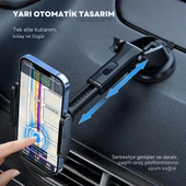 Essager Nano Vantuzlu Teleskopik Torpido Üstü Telefon Tutucu, V Tipi Düşmez Sarsılmaz Telefon Tutucu - 4