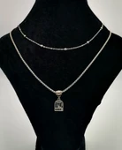 Gümüş Renk Zincirli Figürlü Karamaz Lüks Kolye - 1