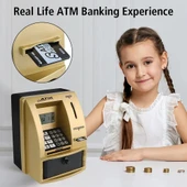 Monozone Şifreli Kumbara ATM Şekilli Eğitici Hesap Makinesi Sesli Komut LCD Ekran Saat Takvim Alarm - 10
