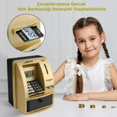 Monozone Şifreli Kumbara ATM Şekilli Eğitici Hesap Makinesi Sesli Komut LCD Ekran Saat Takvim Alarm - 6