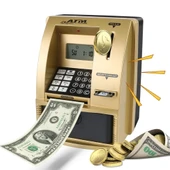 Monozone Şifreli Kumbara ATM Şekilli Eğitici Hesap Makinesi Sesli Komut LCD Ekran Saat Takvim Alarm - 1