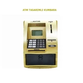 Monozone Şifreli Kumbara ATM Şekilli Eğitici Hesap Makinesi Sesli Komut LCD Ekran Saat Takvim Alarm - 4