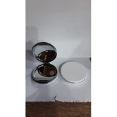 Beyaz Renk Büyüteçli Cep Aynası Yuvarlak - 1