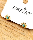 Renkli Kararmaz Çiçek Figürlü Lüks Küpe - 1