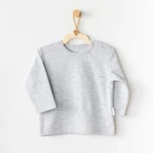 Andywawa Ac24437 Bebek Basic Tshırt Grey Melange - 1