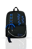 Laptop Bölmeli Okul Çantası Siyah Mavi 1141 thumbnail 1