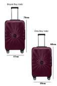 2'li Valiz Seti Polikarbon Büyük Boy – Orta Boy Valiz Bordo 1809 thumbnail 2