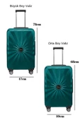 2'li Valiz Seti Polikarbon Büyük Boy – Orta Boy Valiz Petrol 1809 thumbnail 2