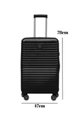 Büyük Boy %100 Polikarbon Valiz Siyah 1811 thumbnail 2