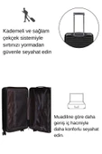 Büyük Boy %100 Polikarbon Valiz Siyah 1811 thumbnail 4