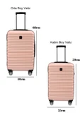 2'li Valiz Seti Polikarbon Orta Boy - Kabin Boy Valiz Pudra 1811 thumbnail 3
