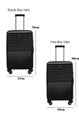2'li Valiz Seti Polikarbon Büyük Boy – Orta Boy Valiz Siyah 1811 - 2