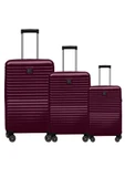 3'lü Valiz Seti Polikarbon Valiz 4x2 Teker Bordo 1811 thumbnail 1