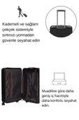 2'li Valiz Seti Polikarbon Büyük Boy – Orta Boy Valiz Siyah 1811 - 4