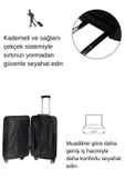 2'li Valiz Seti Polikarbon Büyük Boy – Orta Boy Valiz Siyah 1815 thumbnail 4