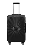 Büyük Boy %100 Polikarbon Valiz 4x2 Teker Siyah 1809 thumbnail 1