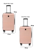 2'li Valiz Seti Polikarbon Büyük Boy – Orta Boy Valiz Pudra 1811 thumbnail 2