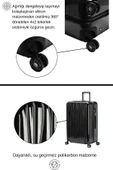 2'li Valiz Seti Polikarbon Büyük Boy – Orta Boy Valiz Siyah 1815 thumbnail 3