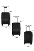 3'lü Valiz Seti Polikarbon Valiz 4x2 Teker Siyah 1811 thumbnail 2