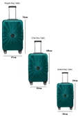 3'lü Valiz Seti Polikarbon Valiz 4x2 Teker Petrol 1809 thumbnail 2