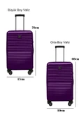2'li Valiz Seti Polikarbon Büyük Boy – Orta Boy Valiz Mor 1811 thumbnail 2