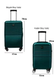 2'li Valiz Seti Polikarbon Büyük Boy – Kabin Boy Valiz Petrol 1811 - 2