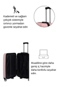 3'lü Valiz Seti Polikarbon Valiz 4x2 Teker Rose 1809 - 6