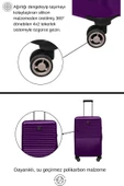 2'li Valiz Seti Polikarbon Orta Boy - Kabin Boy Valiz Mor 1811 thumbnail 3