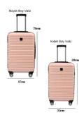 2'li Valiz Seti Polikarbon Büyük Boy – Kabin Boy Valiz Pudra 1811 thumbnail 2