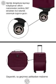 2'li Valiz Seti Polikarbon Büyük Boy – Orta Boy Valiz Bordo 1811 thumbnail 3