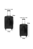2'li Valiz Seti Polikarbon Büyük Boy – Kabin Boy Valiz Parlak Siyah 1810 thumbnail 2