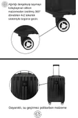 Büyük Boy %100 Polikarbon Valiz Parlak Siyah 1810 thumbnail 3
