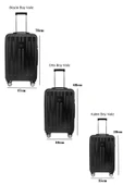 3'lü Valiz Seti Polikarbon Valiz 4x2 Teker Parlak Siyah 1810 thumbnail 2