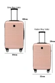 2'li Valiz Seti Polikarbon Orta Boy - Kabin Boy Valiz Pudra 1811 thumbnail 2