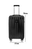 Büyük Boy %100 Polikarbon Valiz Parlak Siyah 1810 thumbnail 2