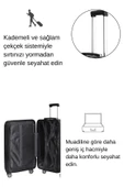 2'li Valiz Seti Polikarbon Orta Boy - Kabin Boy Valiz Siyah 1809 thumbnail 4