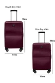 2'li Valiz Seti Polikarbon Büyük Boy – Orta Boy Valiz Bordo 1811 thumbnail 2