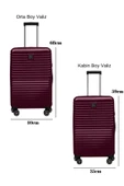 2'li Valiz Seti Polikarbon Orta Boy - Kabin Boy Valiz Bordo 1811 thumbnail 2