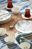 Bonita Blue 26 Parça 6 Kişilik Porselen Kahvaltı Servis Takımı - 1