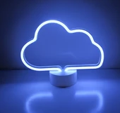 Neon Işıklı Bulut Masa Gece Lambası USB+Pil - 1