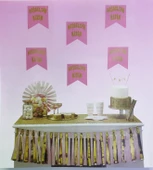 Pembe Üzeri Altın Hoşgeldin Kızım Flama Süs - 1