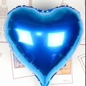 Kalp Uçan Balon Folyo Mavi 80 cm 32 inç - 1