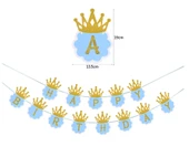 Simli Happy Birthday Flama Dekor 3 Metre Mavi Renk thumbnail 1