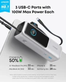 Anker Dizüstü Bilgisayar Power Bank (25K, 165W, Dahili ve Geri Çekilebilir Kablolar) - Silver - 3
