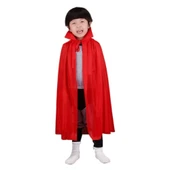 Kırmızı Renk Yakalı Pelerin Çocuk Boy 90 cm - 1