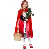 Kırmızı Başlıklı Kız Şapkalı Pelerin 90 cm - 1