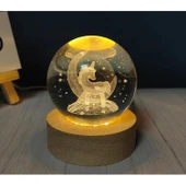 Unicorn Tasarımlı Işıklı Cam Küre Cap 6 Cm Kod 54 - 1