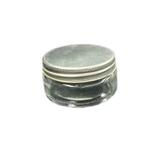 50ml şeffaf cam krem kavanozu gümüş kapaklı, 12 adet, kozmetik kavanoz,krem kavanozu, cam kavanoz - 1